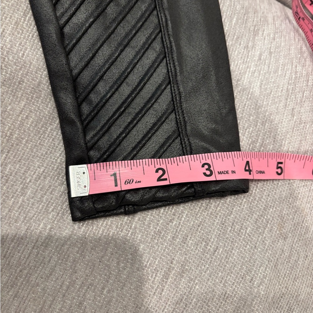 SPANX Black Faux Leather Leggings-size medium - Picture 13 of 16